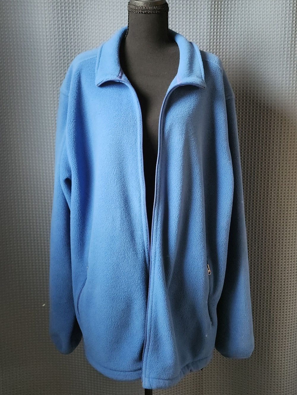 Lands' End Blue Polartec Fleece Jacket - Size XL, 46-48, Tall